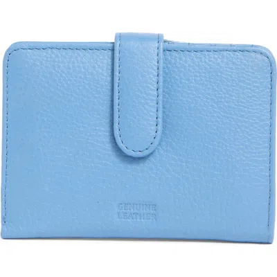 Mundi Small Leather Goods Campbell Leather Wallet In Misty Blue
