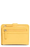 Mundi Small Leather Goods Campbell Leather Wallet In Yellow