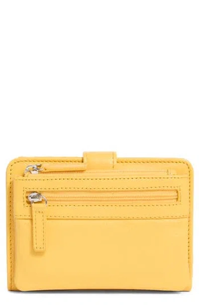 Mundi Small Leather Goods Campbell Leather Wallet In Yellow