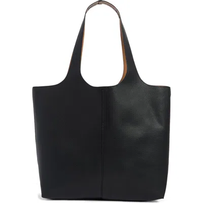 Mundi Small Leather Goods Dana Shopper Tote Bag In Black
