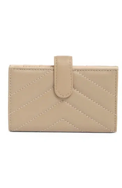Mundi Small Leather Goods Debbie Quilted Card Case In Brown