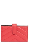 Mundi Small Leather Goods Debbie Quilted Card Case In Red