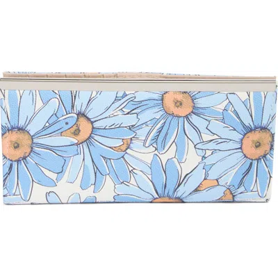 Mundi Small Leather Goods Floral Print Slim Clutch In Blue