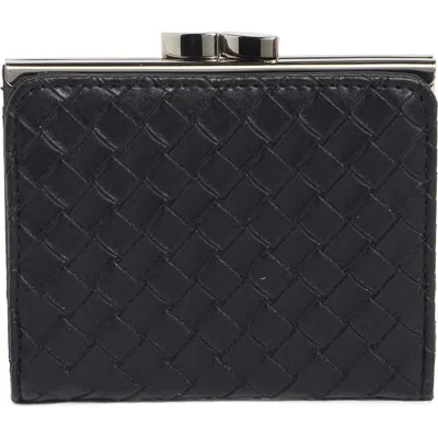 Mundi Small Leather Goods Frenchie Woven French Wallet In Black Woven