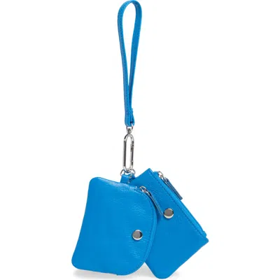 Mundi Small Leather Goods Kelly Wristlet & Coin Pouch In Blue