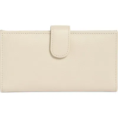 Mundi Small Leather Goods Mundi Slim Leather Clutch Continental Wallet In Sand