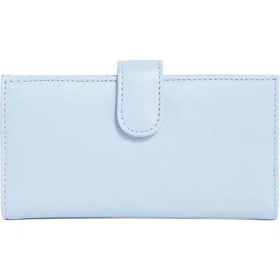 Mundi Small Leather Goods Mundi Slim Leather Clutch Continental Wallet In Silver