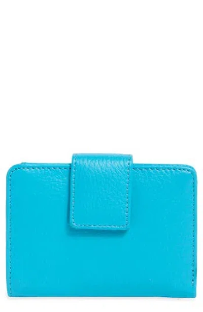 Mundi Small Leather Goods Pixie Leather Card Case In Blue