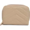 Mundi Small Leather Goods Quilted Card Case In Brown