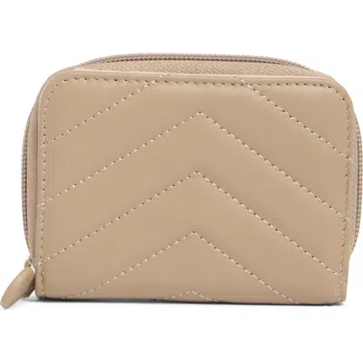 Mundi Small Leather Goods Quilted Card Case In Brown