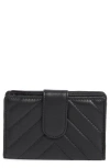 Mundi Small Leather Goods Quilted Card Holder In Black
