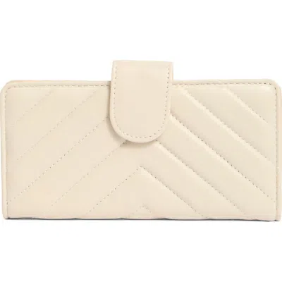 Mundi Small Leather Goods Quilted Slim Wallet In Brown