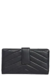 Mundi Small Leather Goods Quilted Tab Frame Clutch In Black