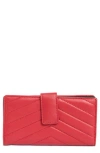 Mundi Small Leather Goods Quilted Tab Frame Clutch In Red