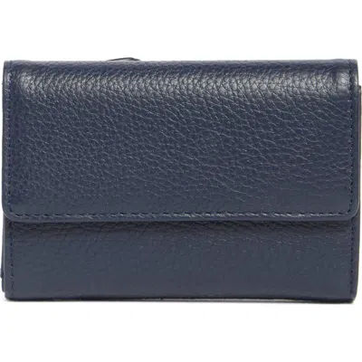 Mundi Small Leather Goods Rio Indexter Trifold Leather Wallet In Blue
