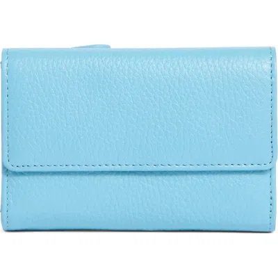 Mundi Small Leather Goods Rio Indexter Trifold Leather Wallet In Blue
