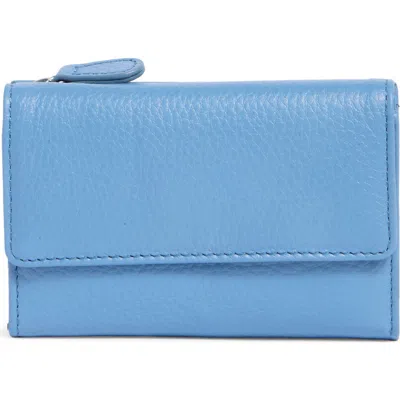 Mundi Small Leather Goods Rio Indexter Trifold Leather Wallet In Misty Blue