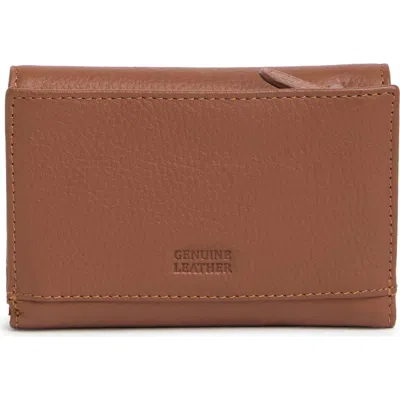 Mundi Small Leather Goods Rio Indexter Trifold Leather Wallet In Ognac