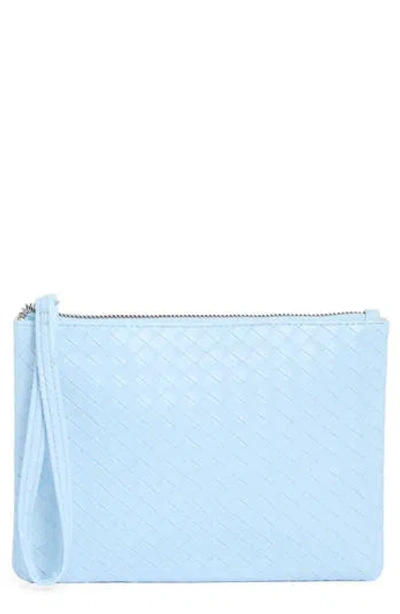 Mundi Small Leather Goods Woven Wristlet In Blue