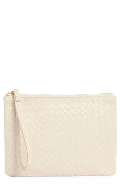 Mundi Small Leather Goods Woven Wristlet In Brown