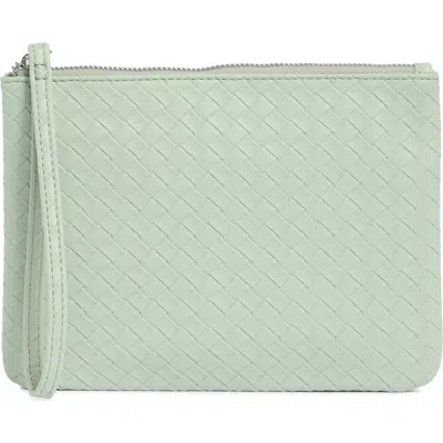 Mundi Small Leather Goods Woven Wristlet In Thyme Woven