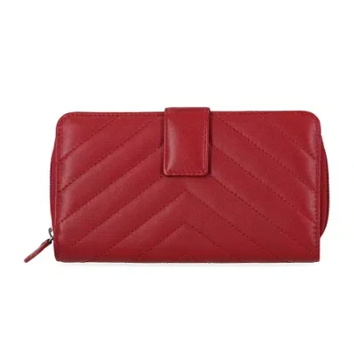 Mundi Tab Clutch Womens Rfid Blocking Wallet In Red