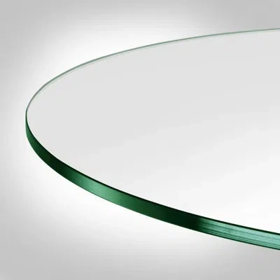 Mungo 30" Round Tempered Glass Table Top,clear Glass 0.24"(6mm) Thick Flat Polished Edge