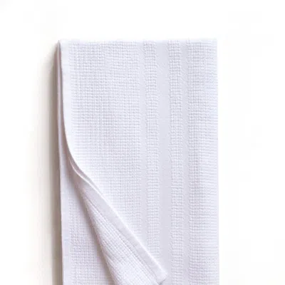 Mungo Organic Block Rib Bath Towel In White