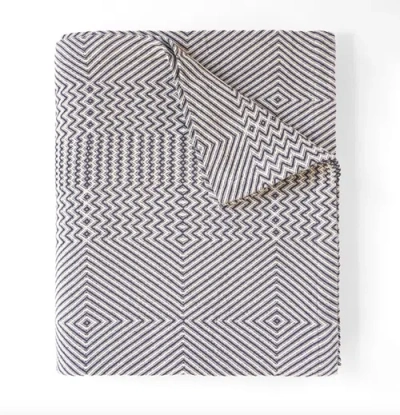 Mungo Throw Cotton Whalebone Blanket In Gray