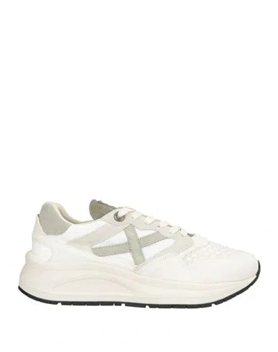 Munich Man Sneakers White Size 8 Leather, Textile Fibers