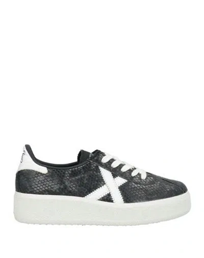 Munich Woman Sneakers Charcoal Size 4 Soft Leather In Grey