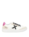 Munich Woman Sneakers White Size 6.5 Leather, Textile Fibers In Multi