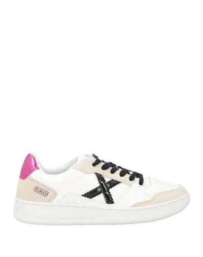 Munich Woman Sneakers White Size 6.5 Leather, Textile Fibers