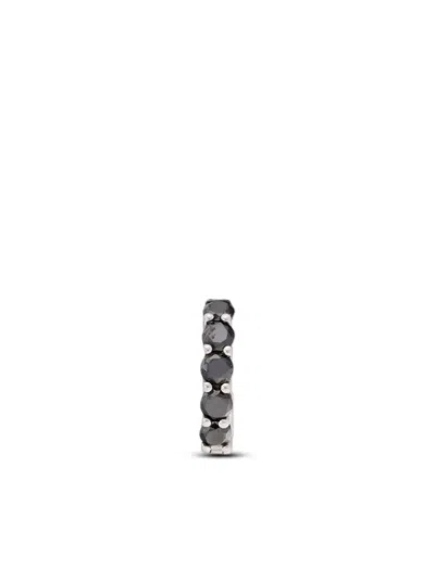 Munnu The Gem Palace 18kt White Gold Hoop Diamond Earring In Silver