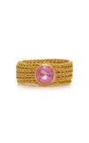 Munnu The Gem Palace Tourmaline And 22kt Yellow Gold One-of-a-kind Braid Ring