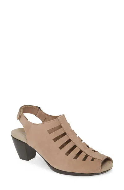 Munro Abby Sandal In Taupe Nubuck In Multi