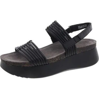 MUNRO ALEESIA WOMENS SLIP ON BUCKLE FLATFORM SANDALS