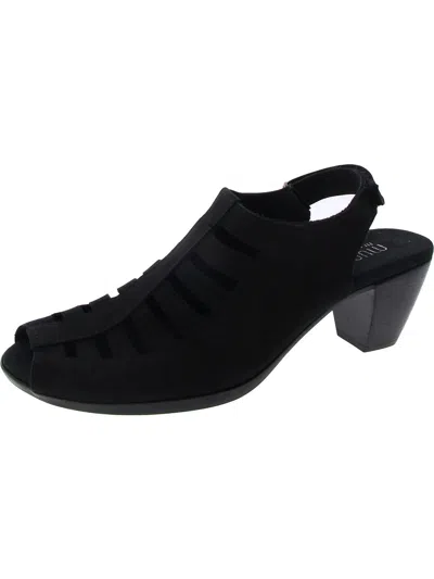 Munro American Womens Ankle Block Heel Slingback Heels In Black