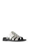 Munro Carrera Sandal In Silver Metallic Calf Leather