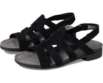Munro Corine M491386 Sandals Women's Black Suede Round Toe Slingback Ham578