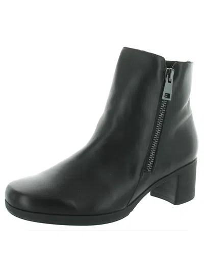Munro Devon Womens Leather Block Heel Boot In Black