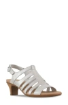 Munro Lanna Kitten Heel Slingback Sandal In Light Grey Metallic