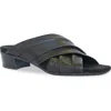 Munro Lee Slide Sandal In Black Lamb
