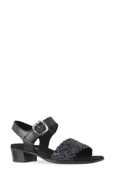 Munro Leeland Ankle Strap Sandal In Black
