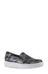 Munro Lennox Slip-on Sneaker In Black Snake Print Suede