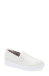 Munro Lennox Slip-on Sneaker In White Snake Print Suede