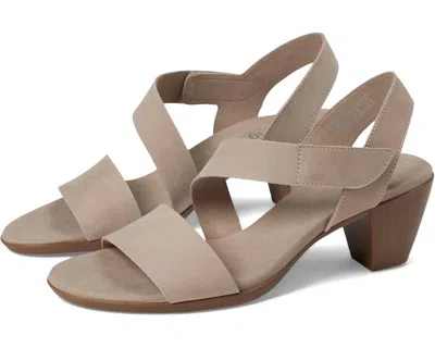 Munro Lucia Heeled Sandal In Stone Nubuck In Multi