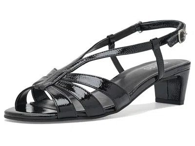 Munro Luna Women's Dress Sandals Black Crinkle Patent: 9 W (d), Leather