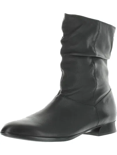 Munro Lynette Womens Leather Zipper Mid-calf Boots In Black