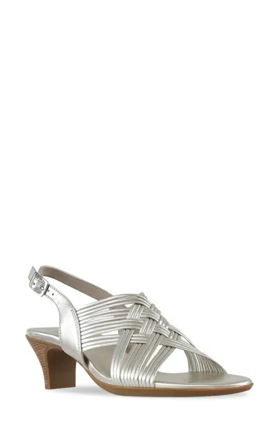 Munro Marianna Slingback Sandal In Metallic Leather